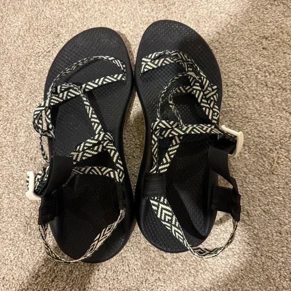 Chaco ZX2 Classic Sandal Black and White Strap Medium Width Women’s Size 10 - Picture 2 of 8